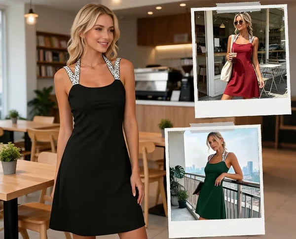 Women’s Shimmer Cross-Over Strappy Dress