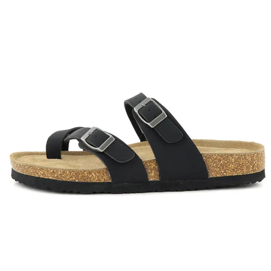 Women's Double Buckle Cork Footbed Sandals