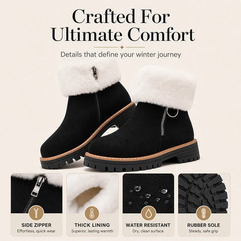 Women's Faux Fur Cuff Ankle Boots