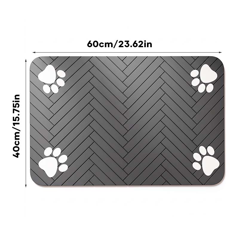 Pet Feeding Mat with Paw Print Design