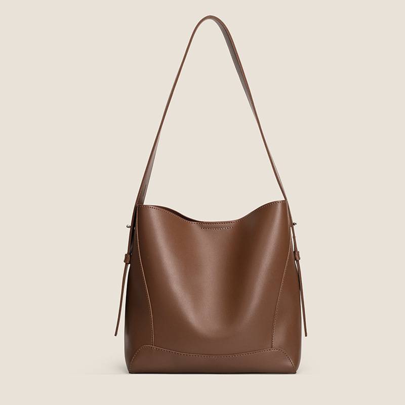 Women's Leather-Look Bucket Shoulder Bag