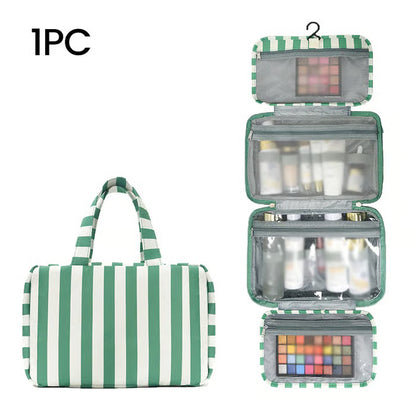 Striped Hanging Toiletry Travel Organizer Bag
