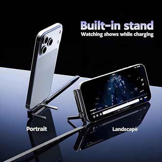 2-in-1 Type-C 240W Fast Charge Cable with Adjustable Stand (1PC)