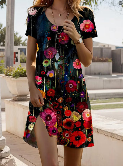 Women's Printed Short Sleeve Dress
