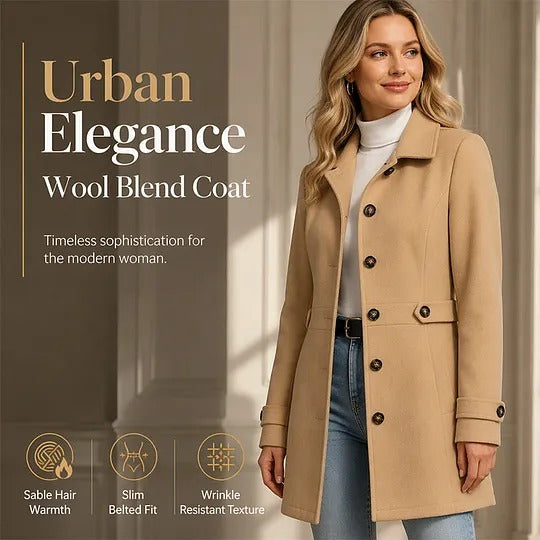 Women's Button Front Belted Coat