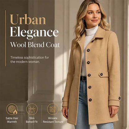 Women's Button Front Belted Coat