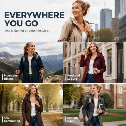 Women's Hooded Zip Jacket with Front Pockets