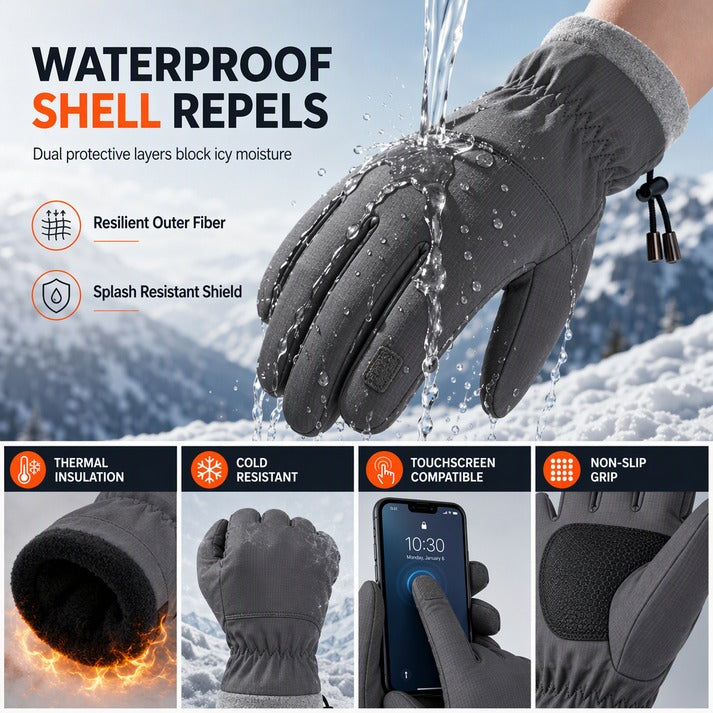 Touchscreen Gloves with Fleece-Lined Cuffs