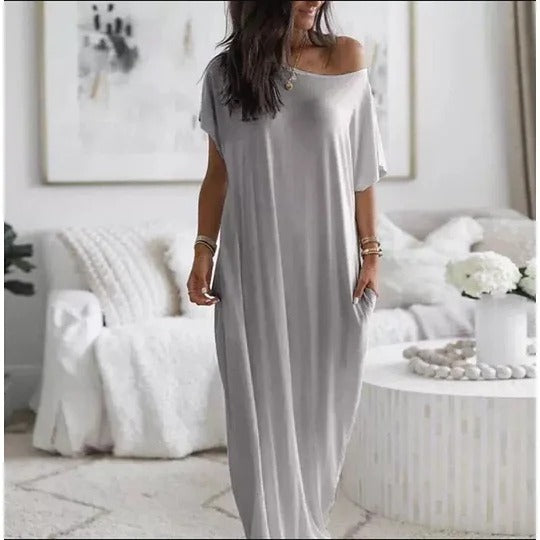 Women's Off-Shoulder Loose-Fit Dress