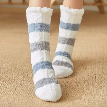 Unisex Knit Slipper Socks with Fold-Over Cuffs