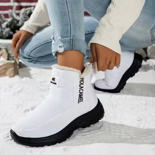 Women's Quilted Ankle Boots with Fuzzy Trim