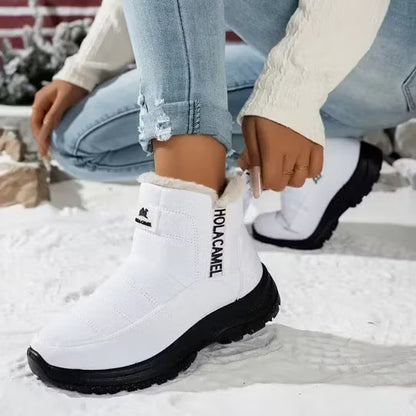 Women's Quilted Ankle Boots with Fuzzy Trim