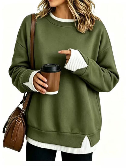 Women’s Layered Look Relaxed Sweatshirt