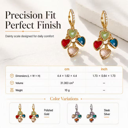 Women’s Heart Charm Drop Earrings