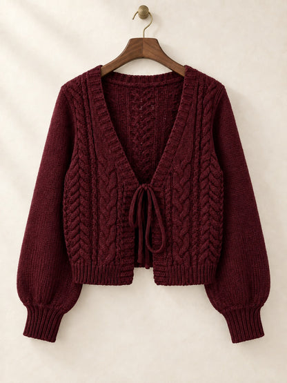 Women's Tie-Front Knit Cardigan