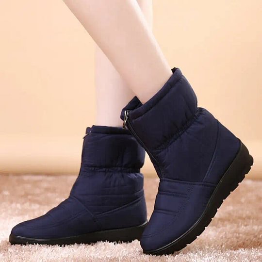 Women's Padded Ankle Boots with Side Zipper