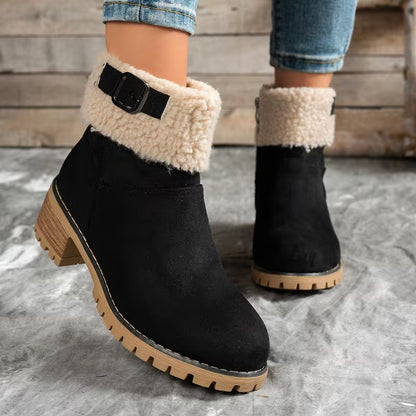 Women's Cuff Buckle Ankle Boots