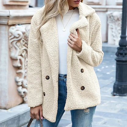 Women's Button-Front Lapel Coat