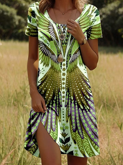 Women's Printed Short Sleeve Dress