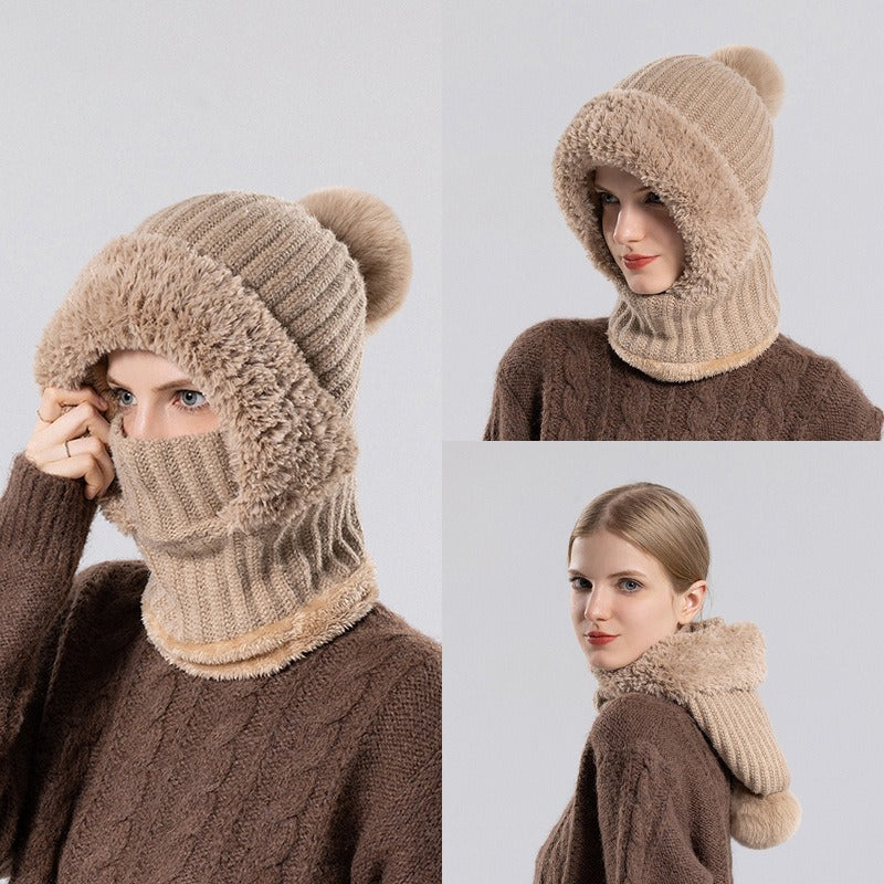 Women's Knit Hat with Neck Cover