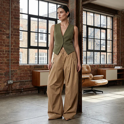 Women's Pleated Balloon Leg Drawstring Pants