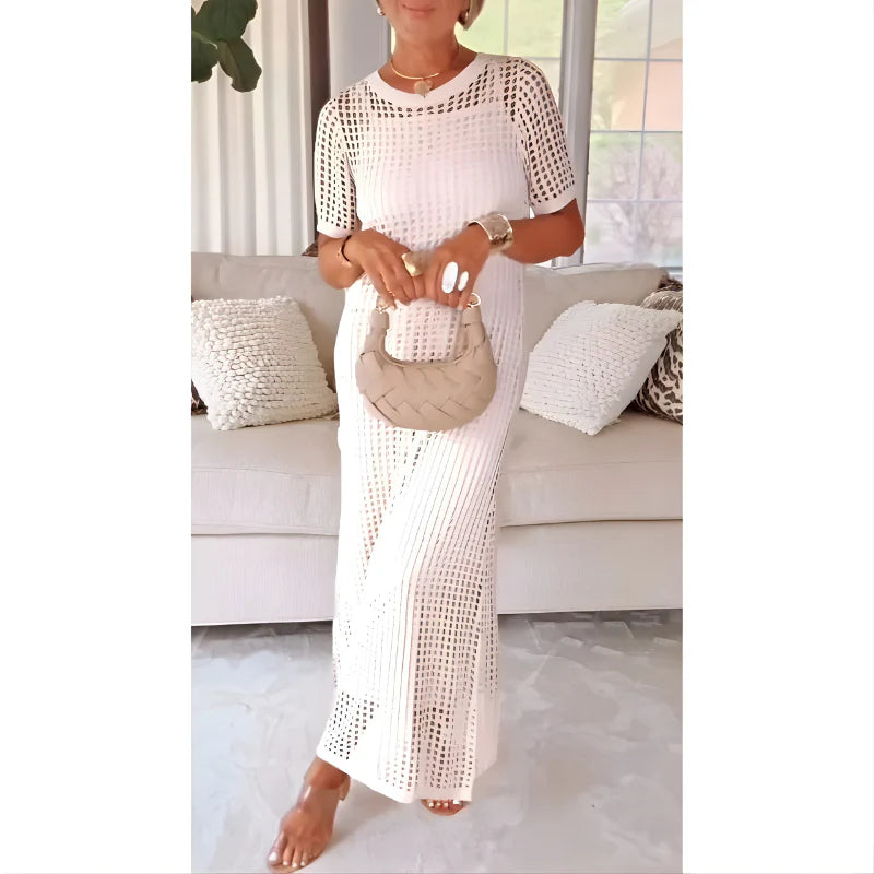 Women’s Elegant Cut-Out Knit Maxi Dress