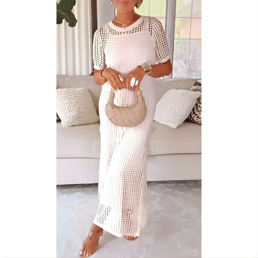 Women’s Elegant Cut-Out Knit Maxi Dress