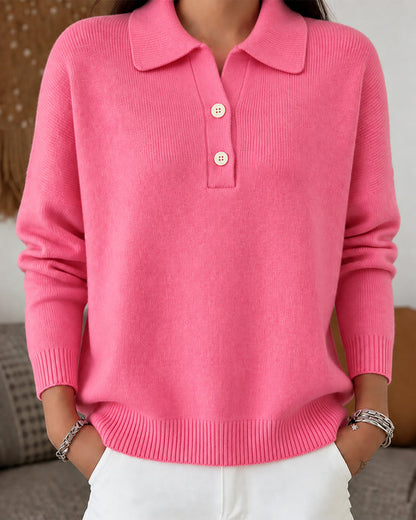 Women's Collared Button Placket Pullover