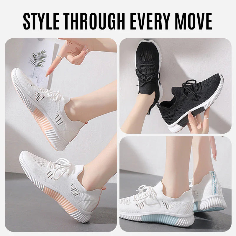 Women's Lightweight Knit Lace-Up Sneakers