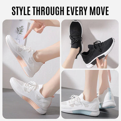 Women's Lightweight Knit Lace-Up Sneakers