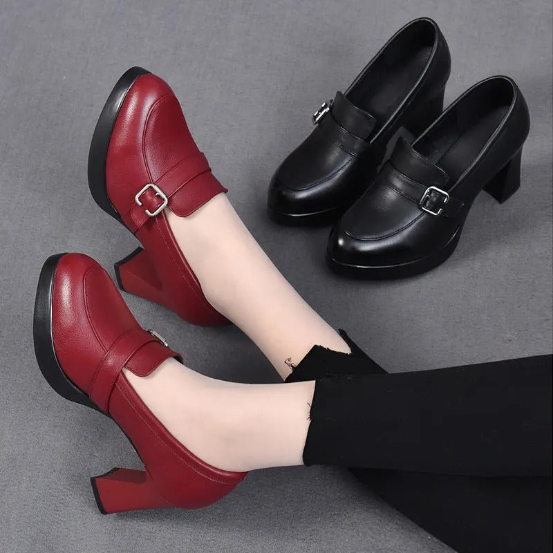 Women's Buckle Heeled Shoes