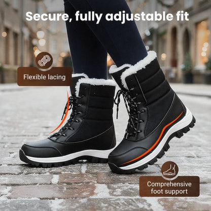 Women's Lace-Up Faux Fur Snow Boots