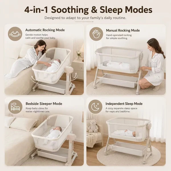 Automatic Rocking Bedside Baby Bassinet