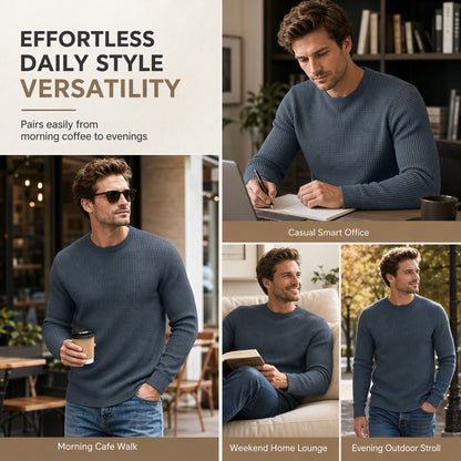 Men's Waffle Knit Crewneck Pullover