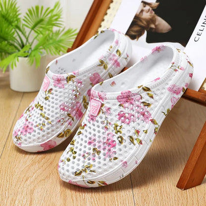 Women’s Floral Print Ventilated Clog Slides