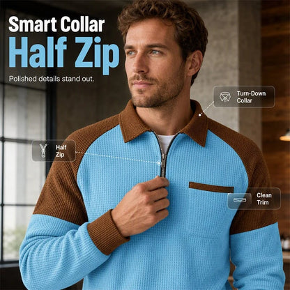 Men's Textured Quarter-Zip Pullover