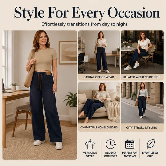 Women's Drawstring Wide Leg Pants