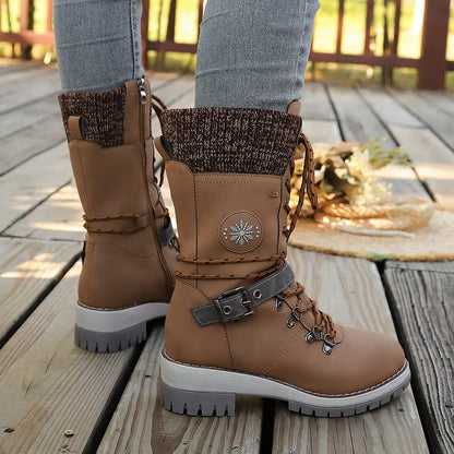 Women's Lace-Up Buckle Boots