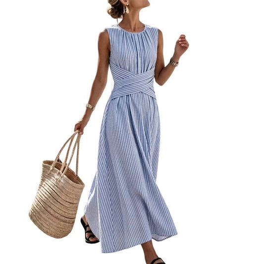 Women's Casual Sleeveless Striped Dress