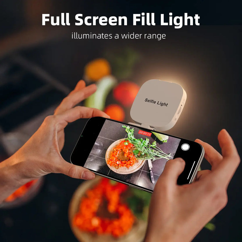 Magnetic Phone LED Selfie Light with Mirror