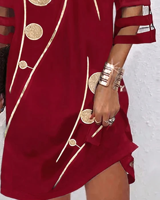 Women's Cold Shoulder V-Neck Dress