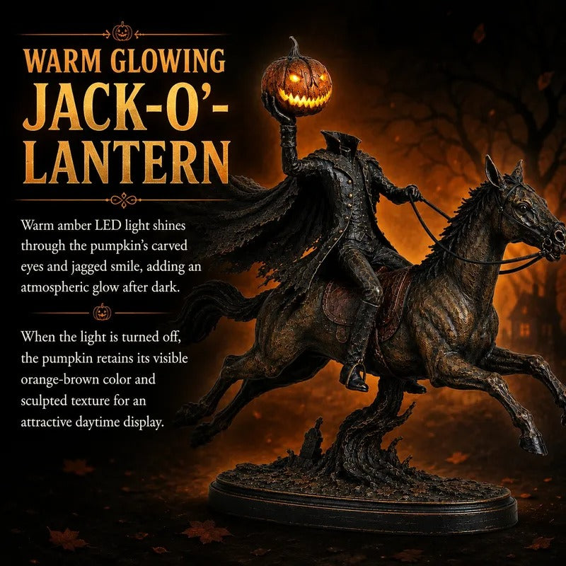 Headless Horseman Pumpkin Rider Statue