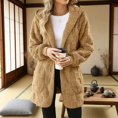 Women's Hooded Textured Cardigan