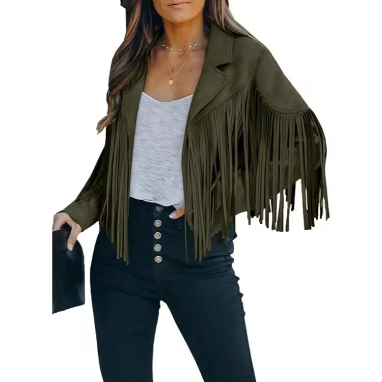 Women's Fringe Lapel Jacket
