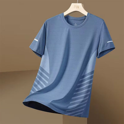 Men's Athletic T-Shirt with Geometric Side Details