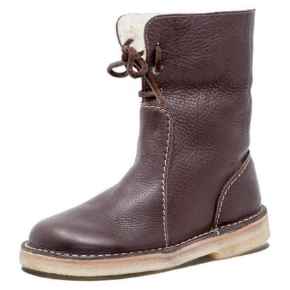 Women’s Leather-Look Lace-Up Ankle Boots