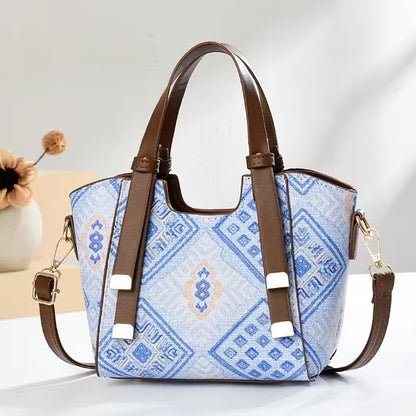 Women's Patterned Tote Bag with Shoulder Strap