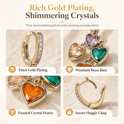 Women’s Heart Charm Drop Earrings