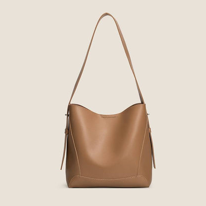 Women's Leather-Look Bucket Shoulder Bag