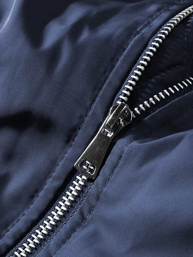 Men's Casual Zip-Front Bomber Jacket